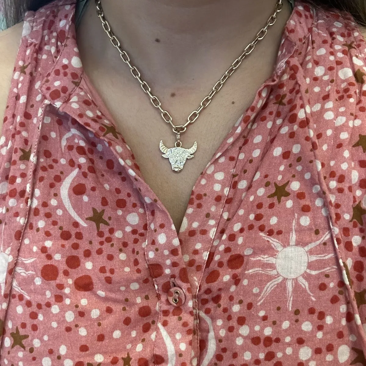 One of a Kind Mixed Diamond Taurus Zodiac Hinged Charm sold by Adina Reyter product image thumbnail 2