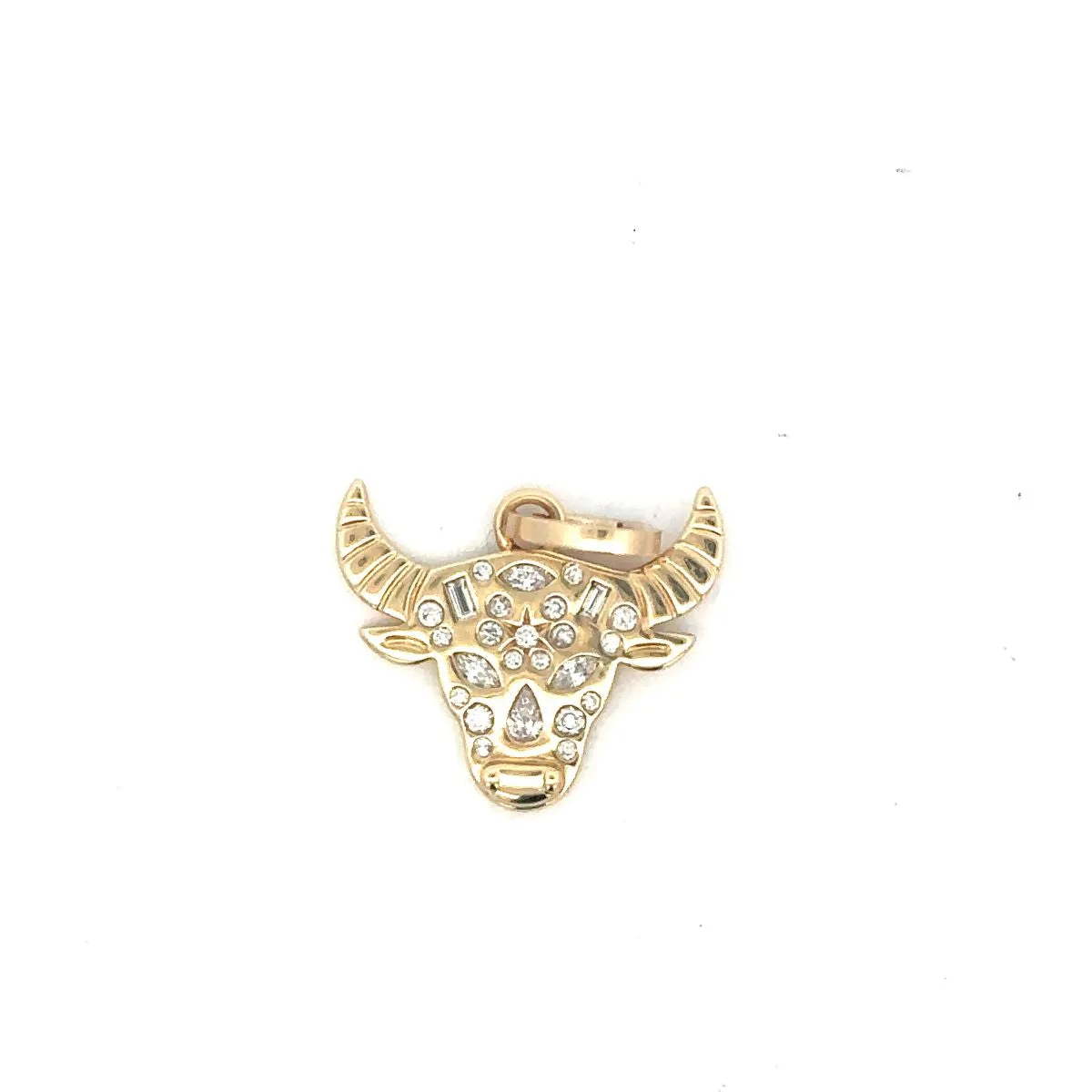 One of a Kind Mixed Diamond Taurus Zodiac Hinged Charm sold by Adina Reyter
