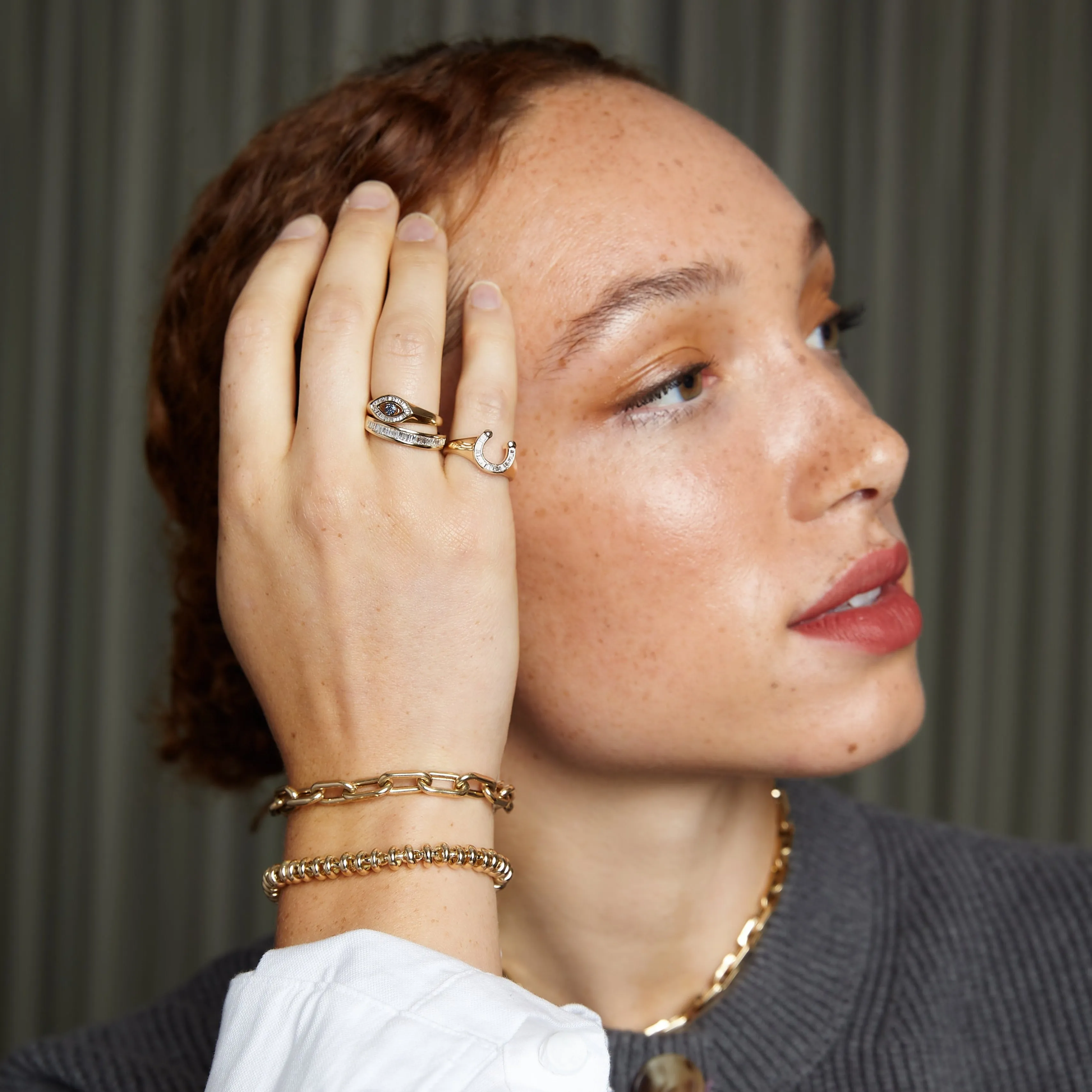 Baguette Horseshoe Signet Ring sold by Adina Reyter product image thumbnail 2