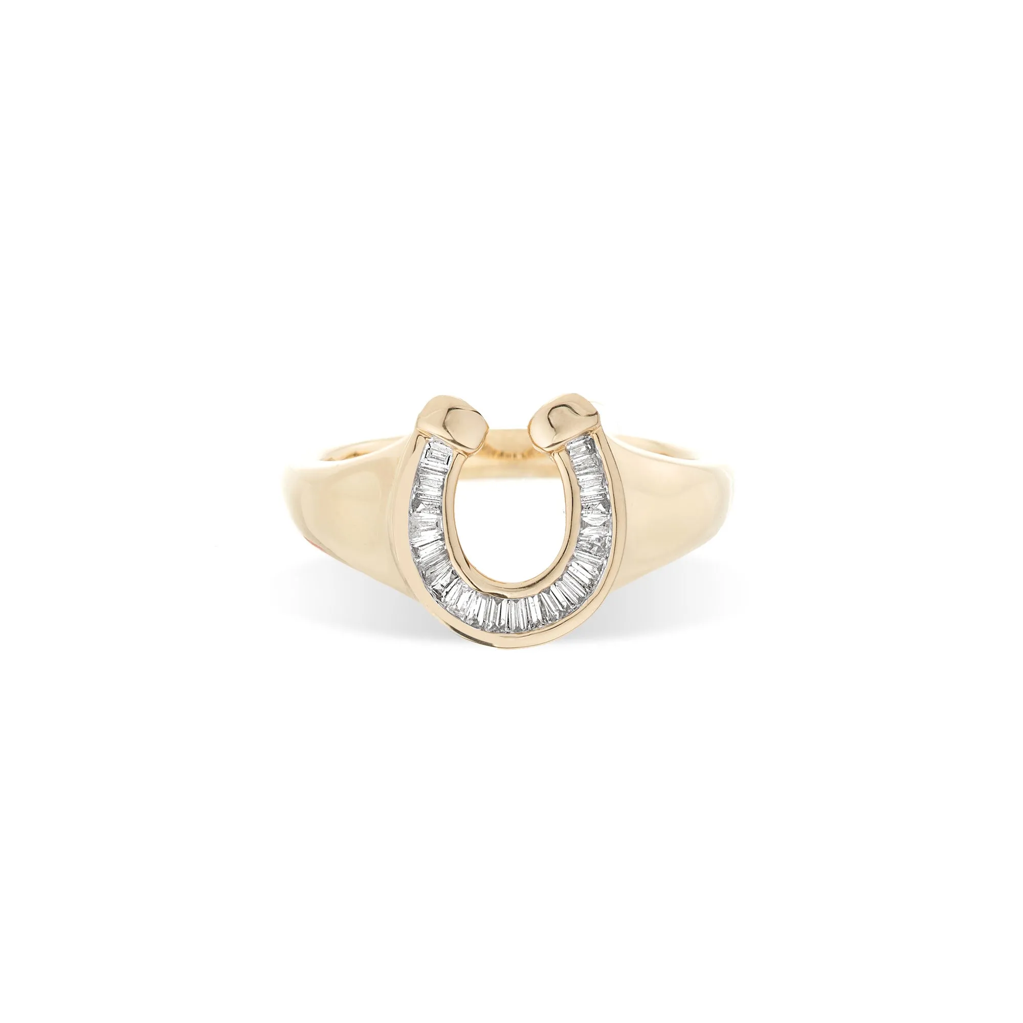 Baguette Horseshoe Signet Ring sold by Adina Reyter
