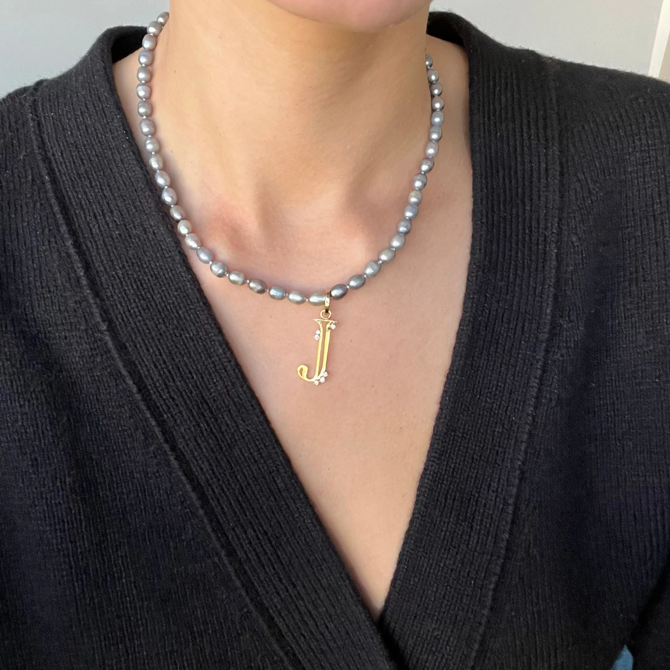 One of a Kind Diamond Initial Hinged Charm sold by Adina Reyter product image thumbnail 4