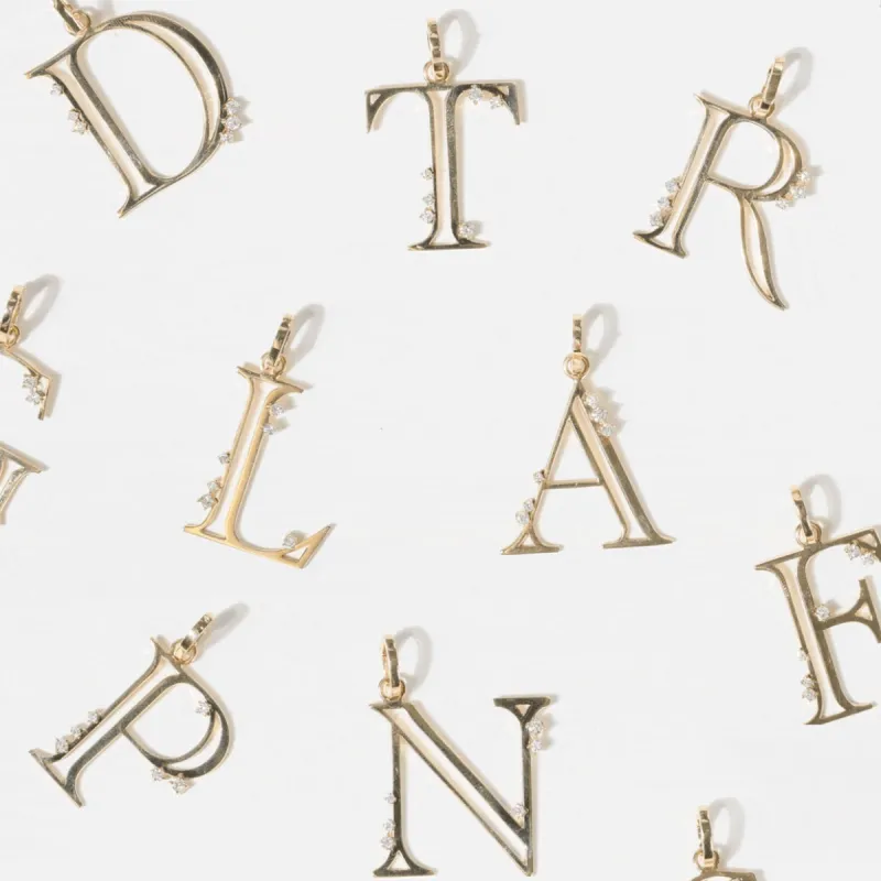 One of a Kind Diamond Initial Hinged Charm sold by Adina Reyter