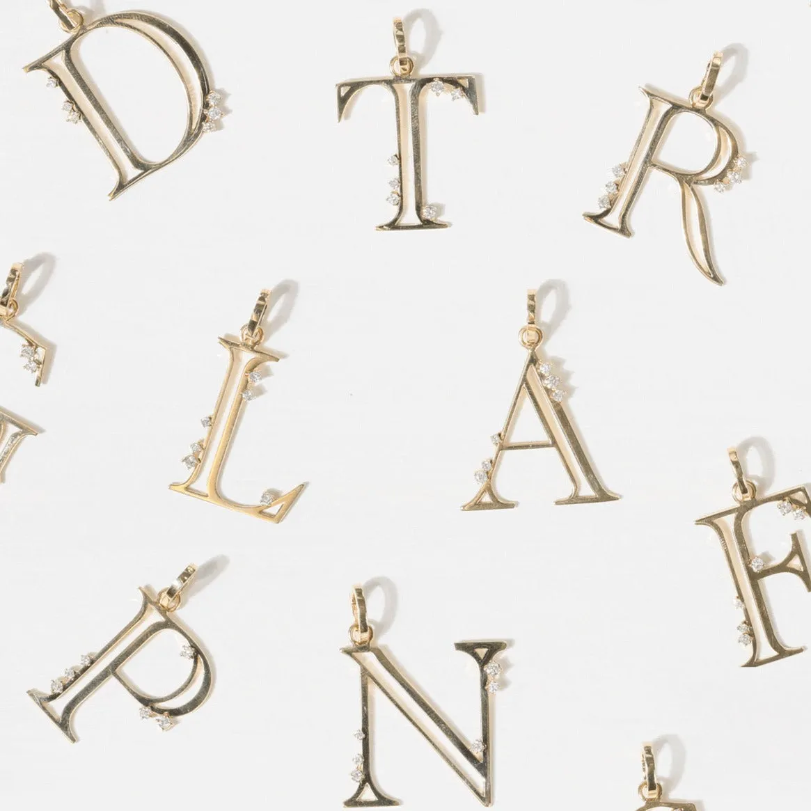 One of a Kind Diamond Initial Hinged Charm sold by Adina Reyter