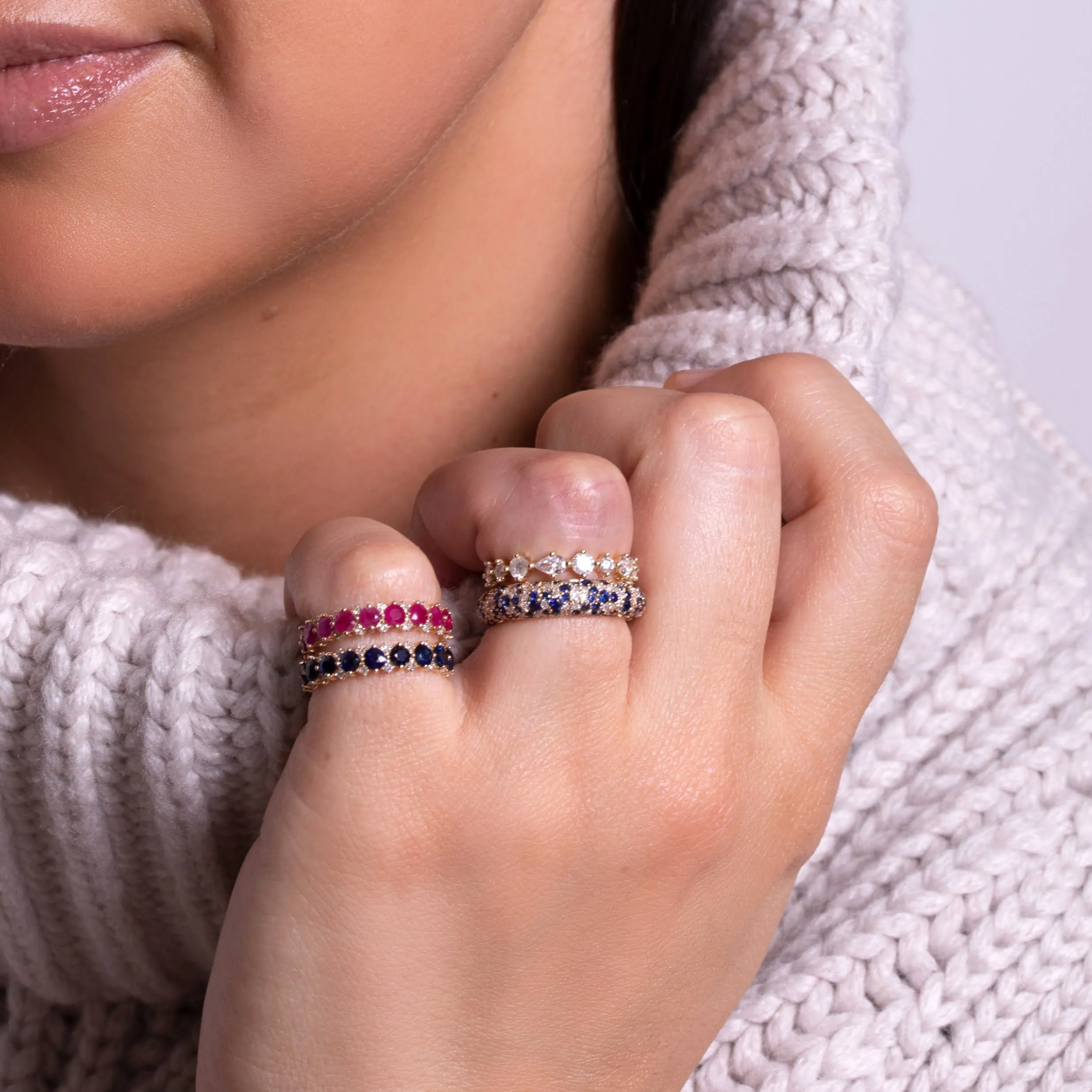 Premier Amigos Mixed Diamond Eternity Ring sold by Adina Reyter product image thumbnail 2