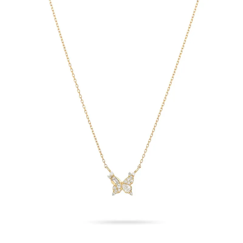 Mixed Diamond Butterfly Necklace sold by Adina Reyter