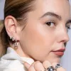 Celestial Diamonds Wide Huggie Hoops in Sterling Silver sold by Adina Reyter