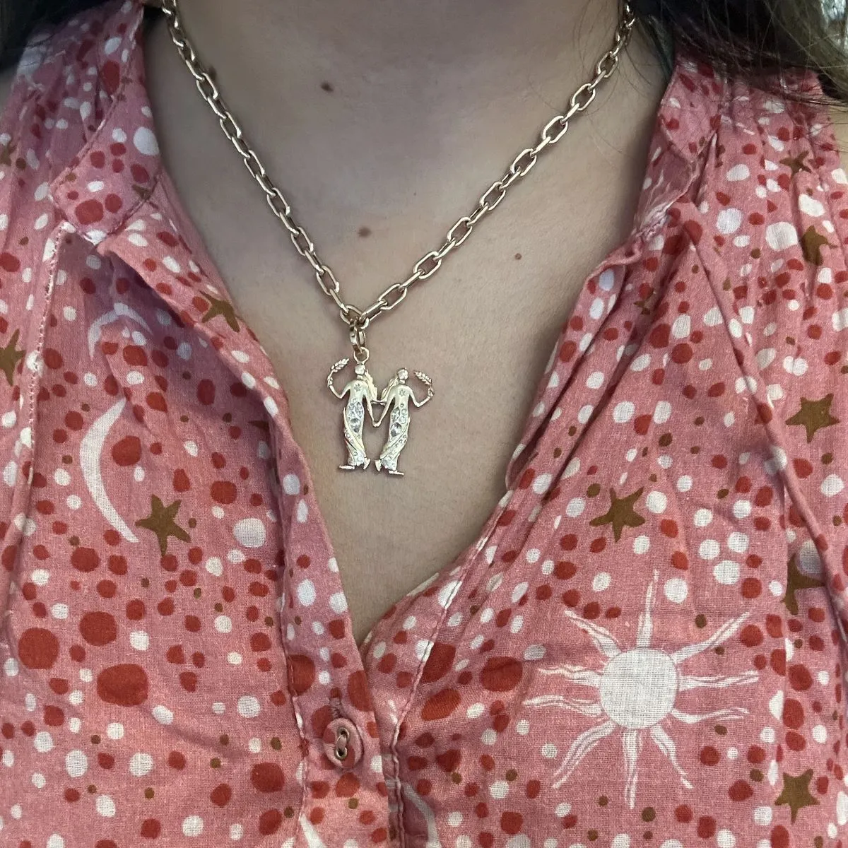 One of a Kind Mixed Diamond Gemini Zodiac Hinged Charm sold by Adina Reyter product image thumbnail 2