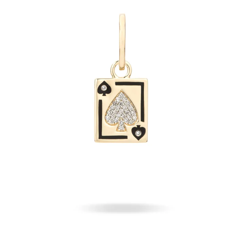 Make Your Move Pavé + Ceramic Spade Card Hinged Charm sold by Adina Reyter
