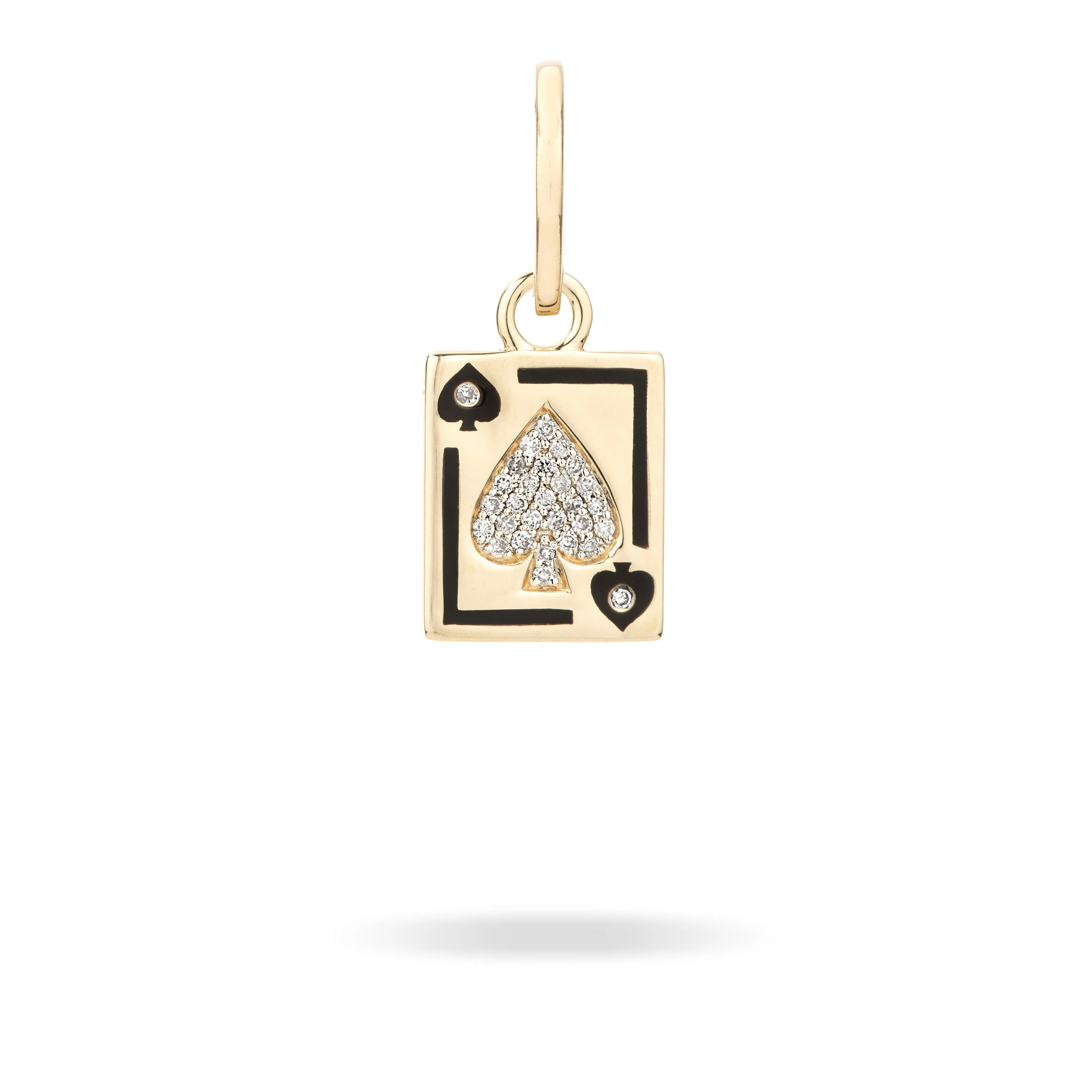 Make Your Move Pavé + Ceramic Spade Card Hinged Charm sold by Adina Reyter