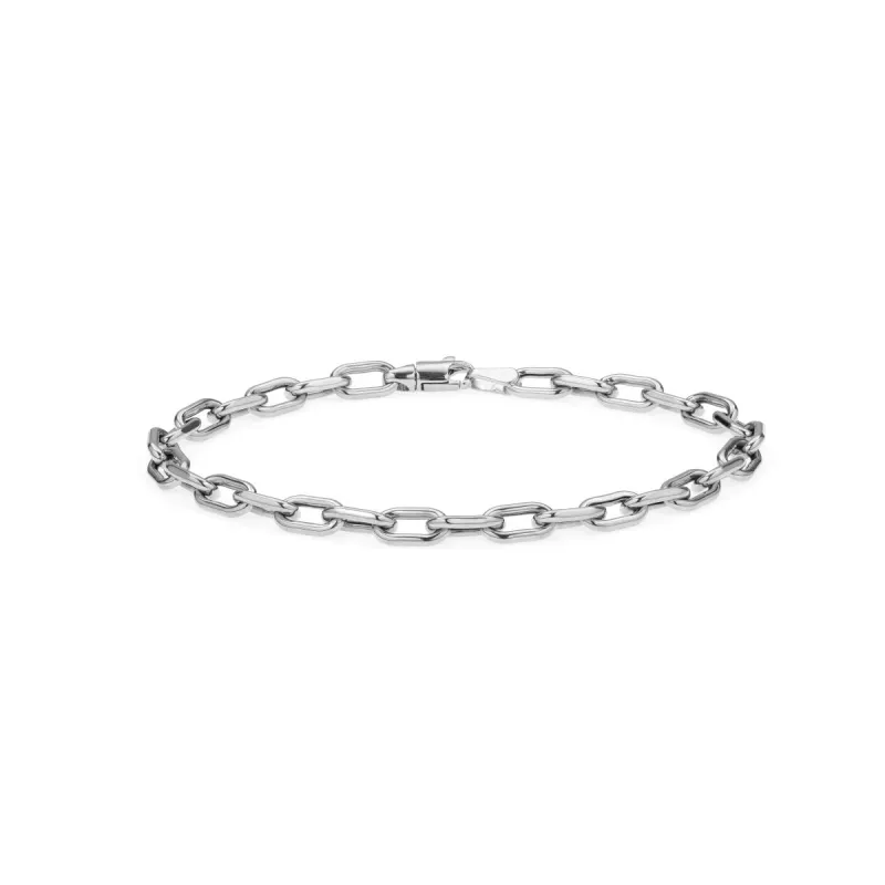 4mm Italian Chain Link Bracelet in Sterling Silver sold by Adina Reyter