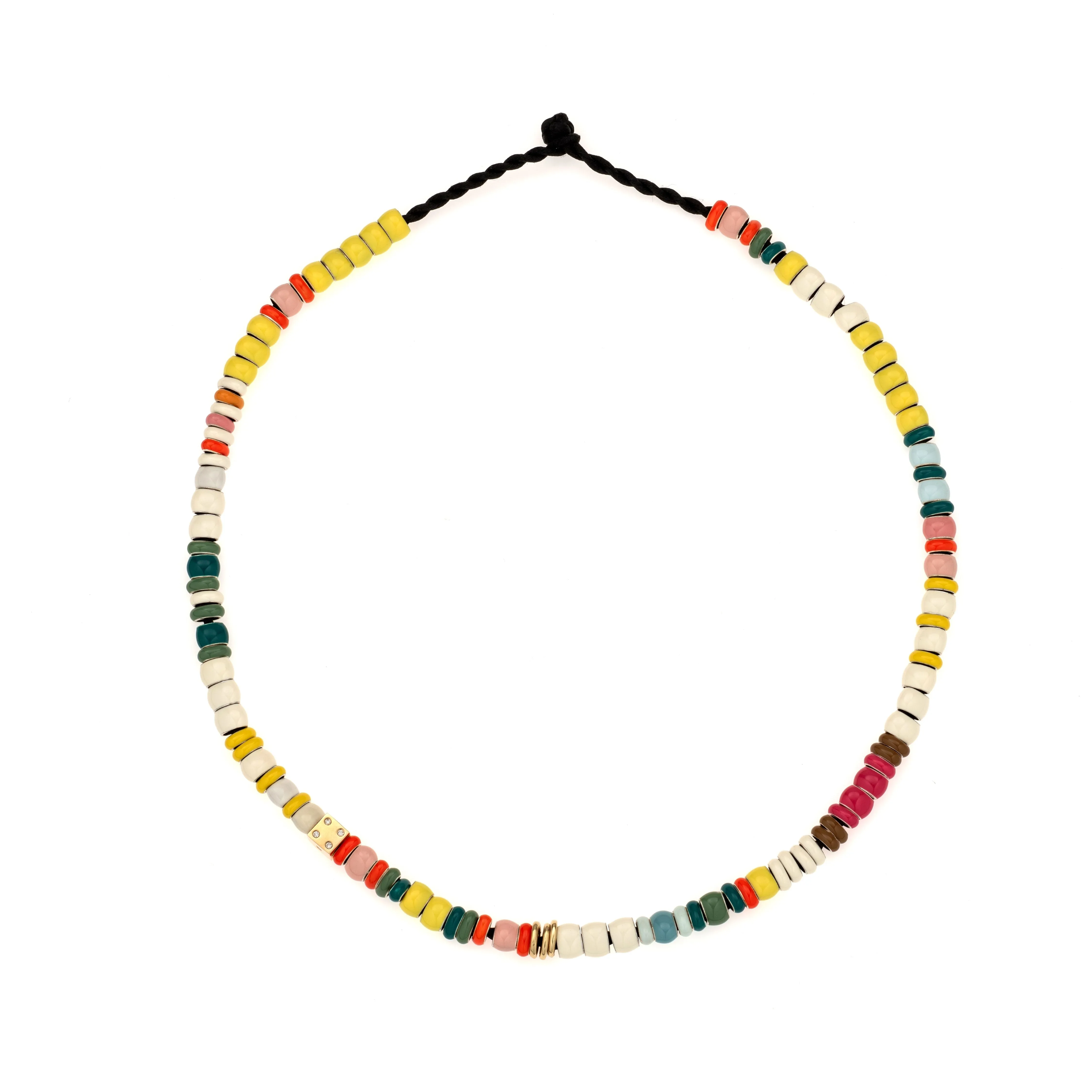 Bead Party Full Enamel + Pavé Mallory Necklace sold by Adina Reyter