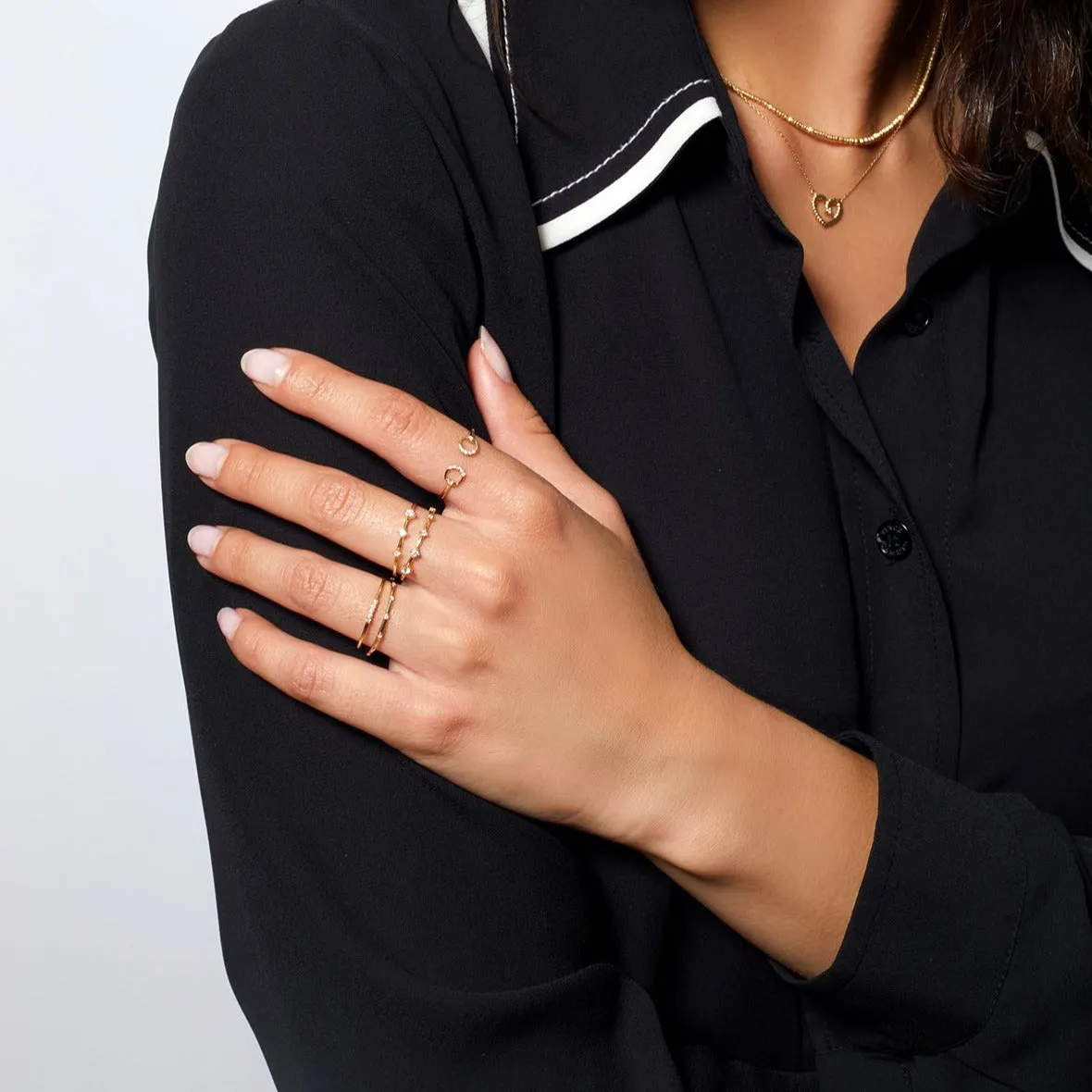 Diamond Dash Stacking Ring sold by Adina Reyter product image thumbnail 2