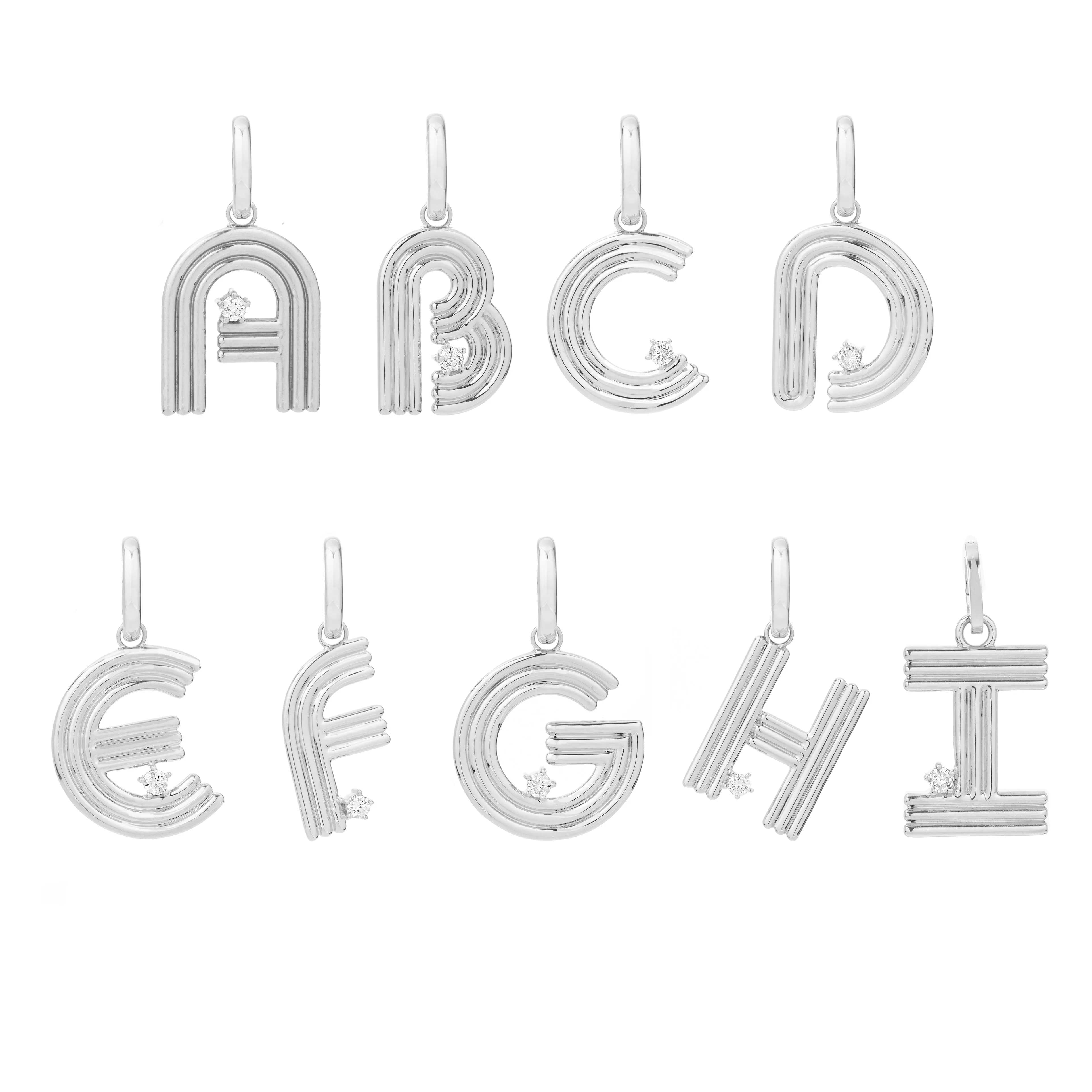 5.3mm Groovy Italian Chain Initial Heart Necklace in Sterling Silver sold by Adina Reyter product image thumbnail 2
