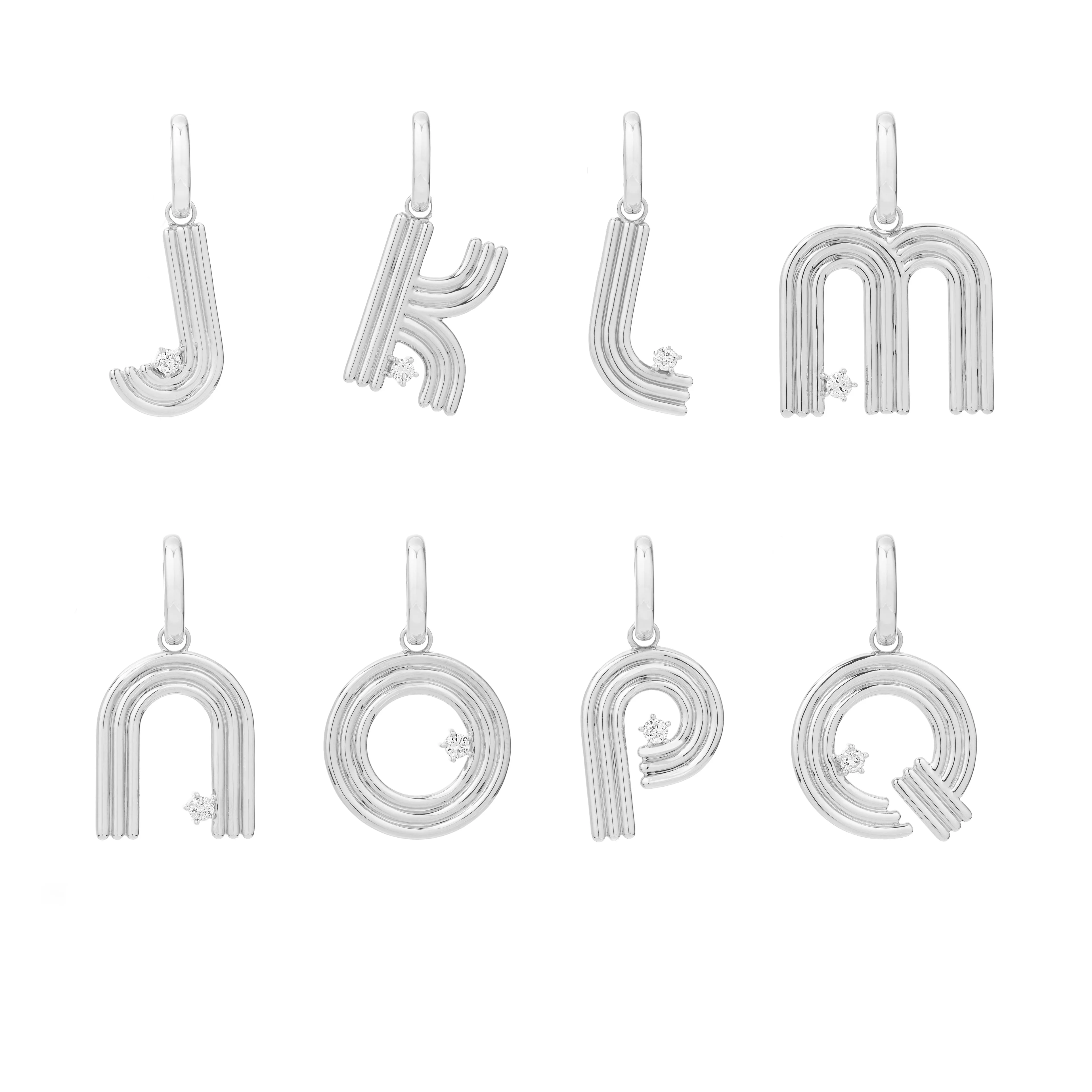 5.3mm Groovy Italian Chain Initial Heart Necklace in Sterling Silver sold by Adina Reyter product image thumbnail 3