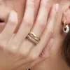 Pavé Diamond + Iridescent Gemstone Eternity Tube Ring sold by Adina Reyter