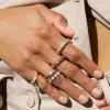Pavé Diamond + Iridescent Gemstone Eternity Tube Ring sold by Adina Reyter