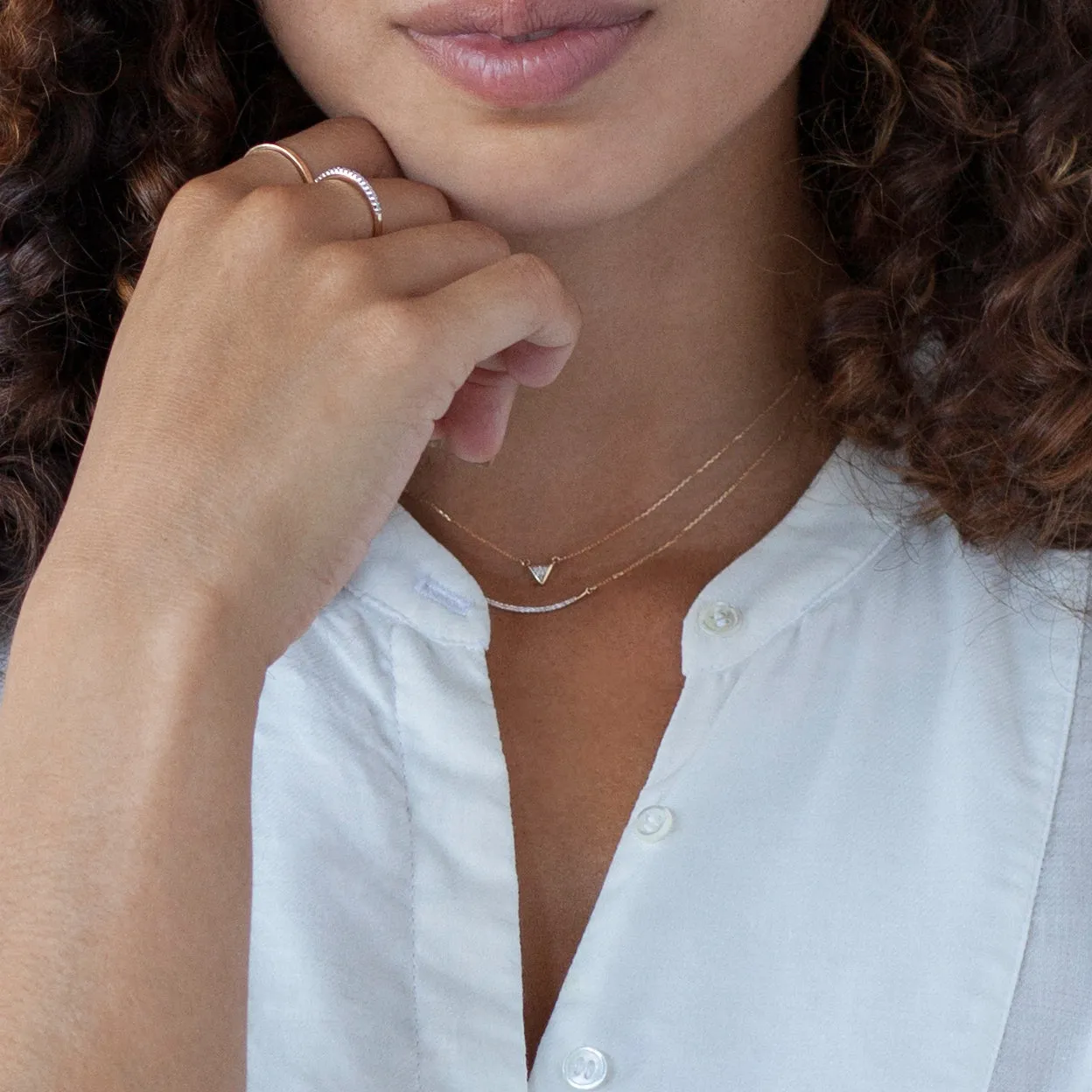 Large Pavé Curve Necklace sold by Adina Reyter product image thumbnail 2