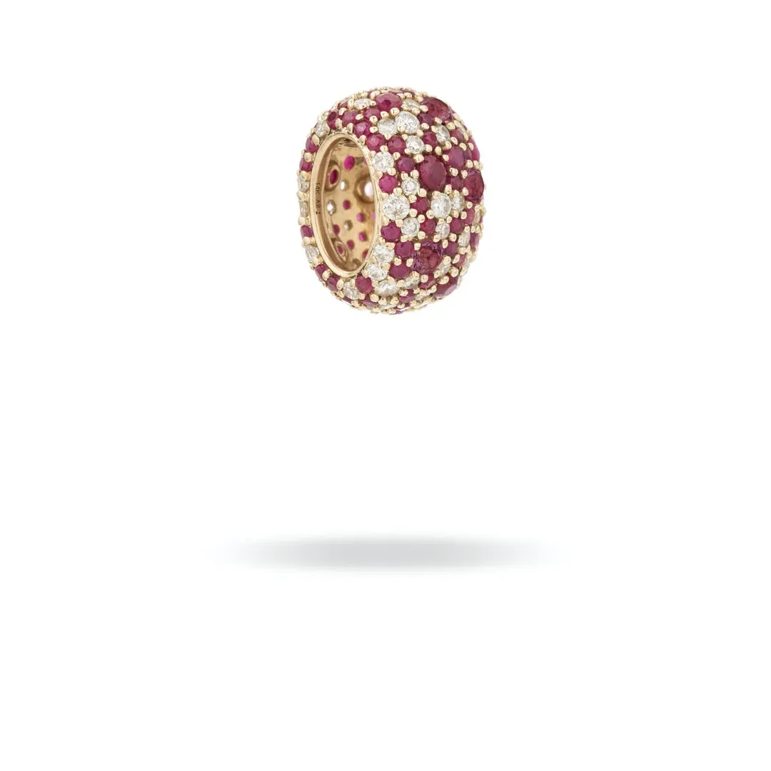 Wide Ruby + Diamond Pavé Big Bead sold by Adina Reyter product image thumbnail 3