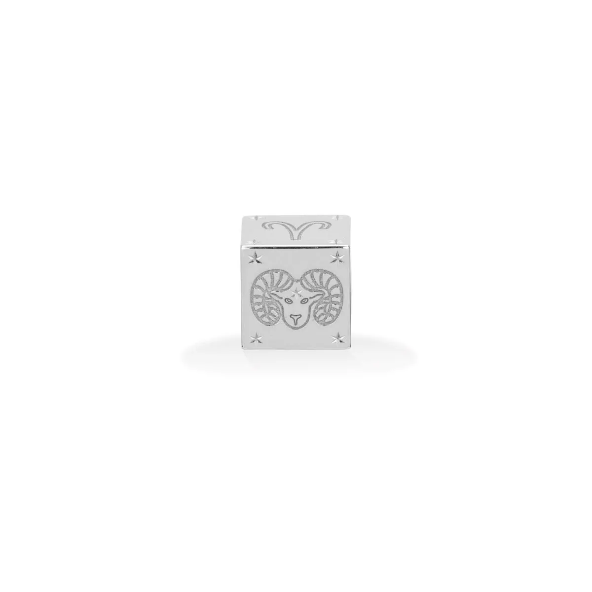 Zodiac Aries Block Big Bead in Sterling Silver sold by Adina Reyter