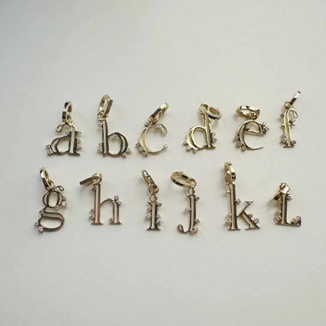 One of A Kind Diamond Lower Case Initial Hinged Charm sold by Adina Reyter