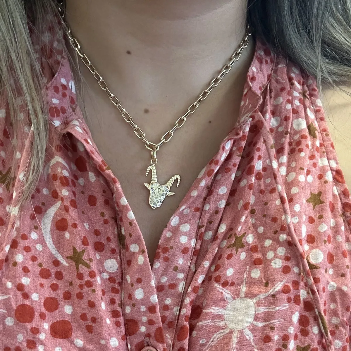 One of a Kind Mixed Diamond Capricorn Zodiac Hinged Charm sold by Adina Reyter product image thumbnail 2