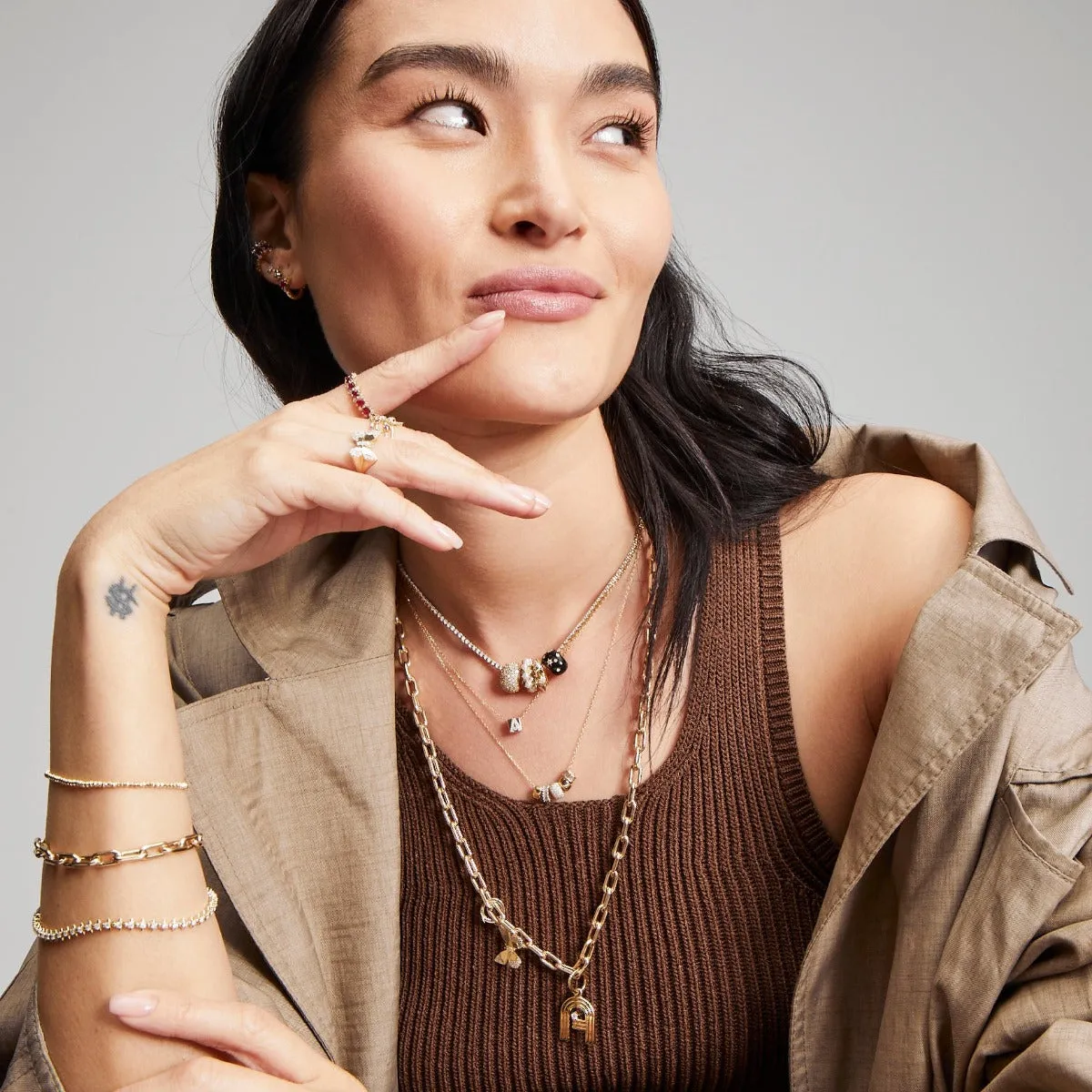 Diamond Butterfly Signet Ring Size 3 sold by Adina Reyter product image thumbnail 2