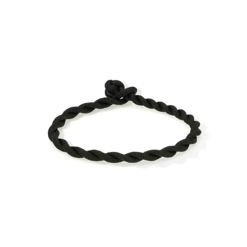 Chunky Twisted Black Silk Cord Bracelet sold by Adina Reyter
