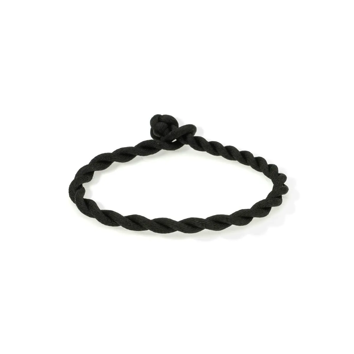 Chunky Twisted Black Silk Cord Bracelet sold by Adina Reyter