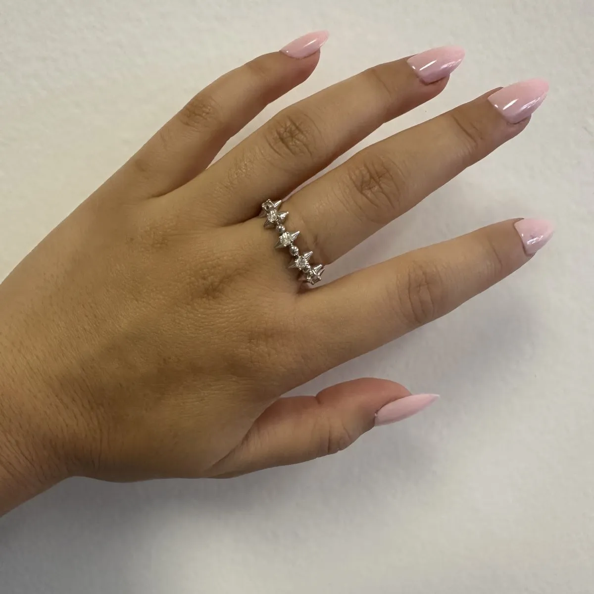 London Diamond Spike Eternity Ring in Sterling Silver Size 6 sold by Adina Reyter product image thumbnail 2