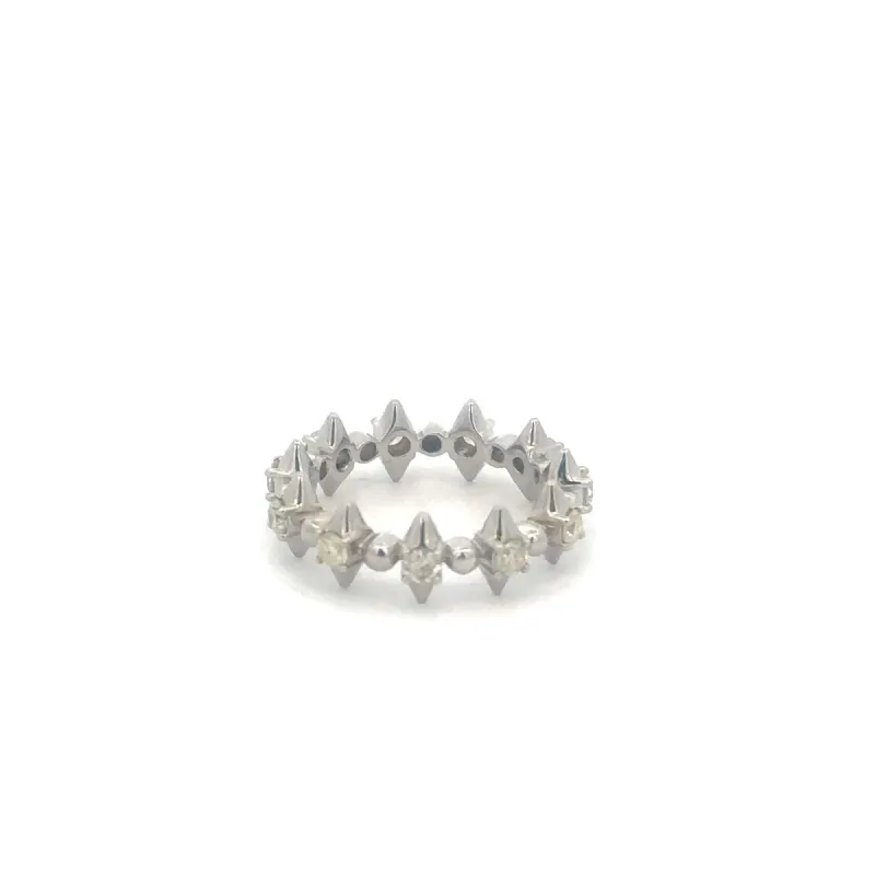 London Diamond Spike Eternity Ring in Sterling Silver Size 6 sold by Adina Reyter
