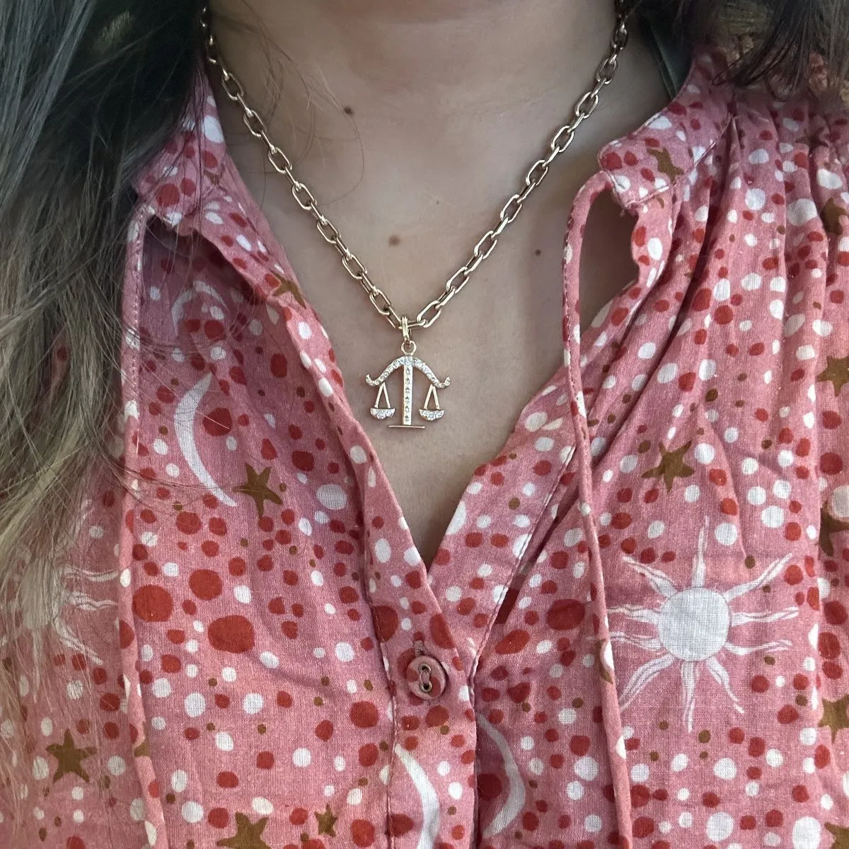 One of a Kind Mixed Diamond Libra Zodiac Hinged Charm sold by Adina Reyter product image thumbnail 2