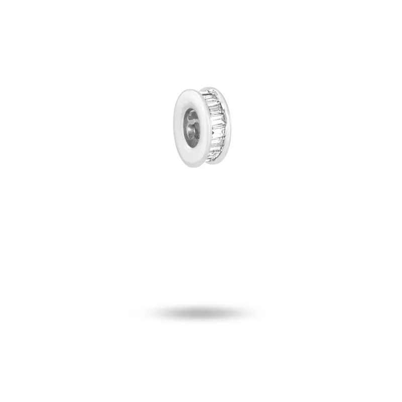 Channel-Set Baguette Mini Bead in Sterling Silver sold by Adina Reyter