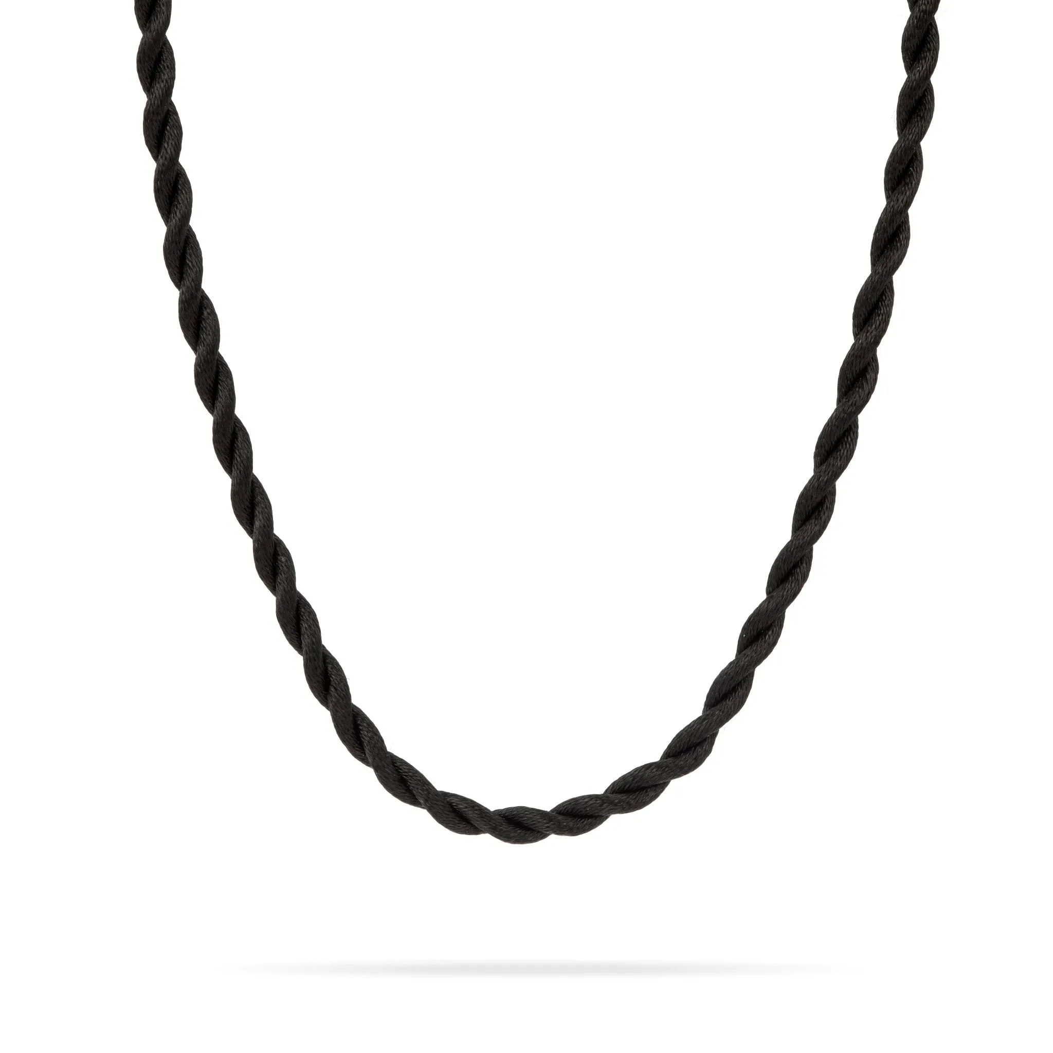 Chunky Twisted Black Silk Cord Necklace sold by Adina Reyter