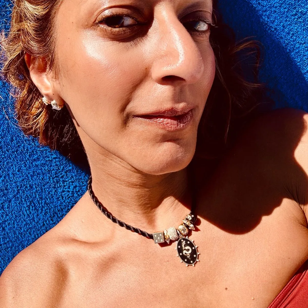 Chunky Twisted Black Silk Cord Necklace sold by Adina Reyter product image thumbnail 2