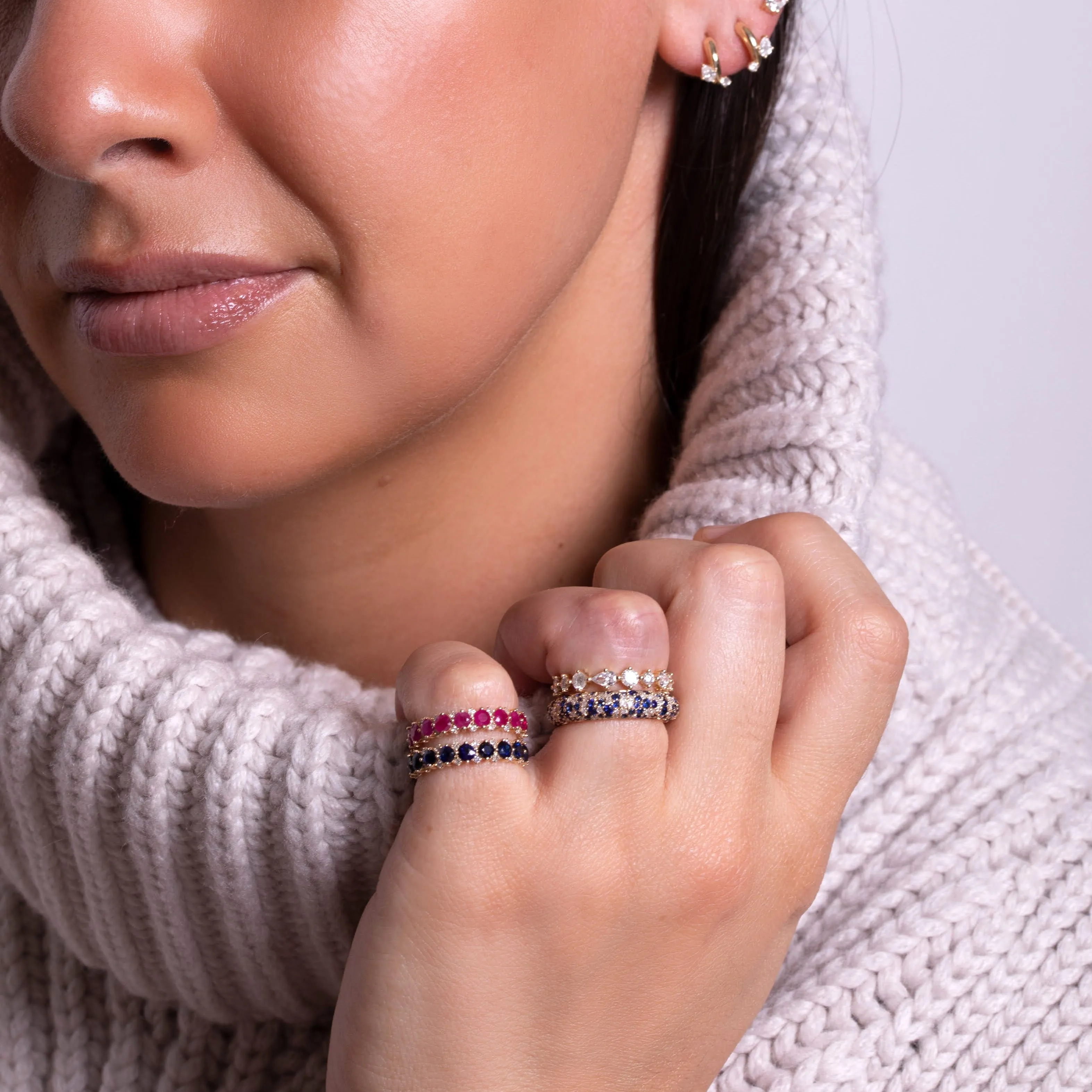 Ruby + Diamond Rounds Eternity Ring sold by Adina Reyter product image thumbnail 2