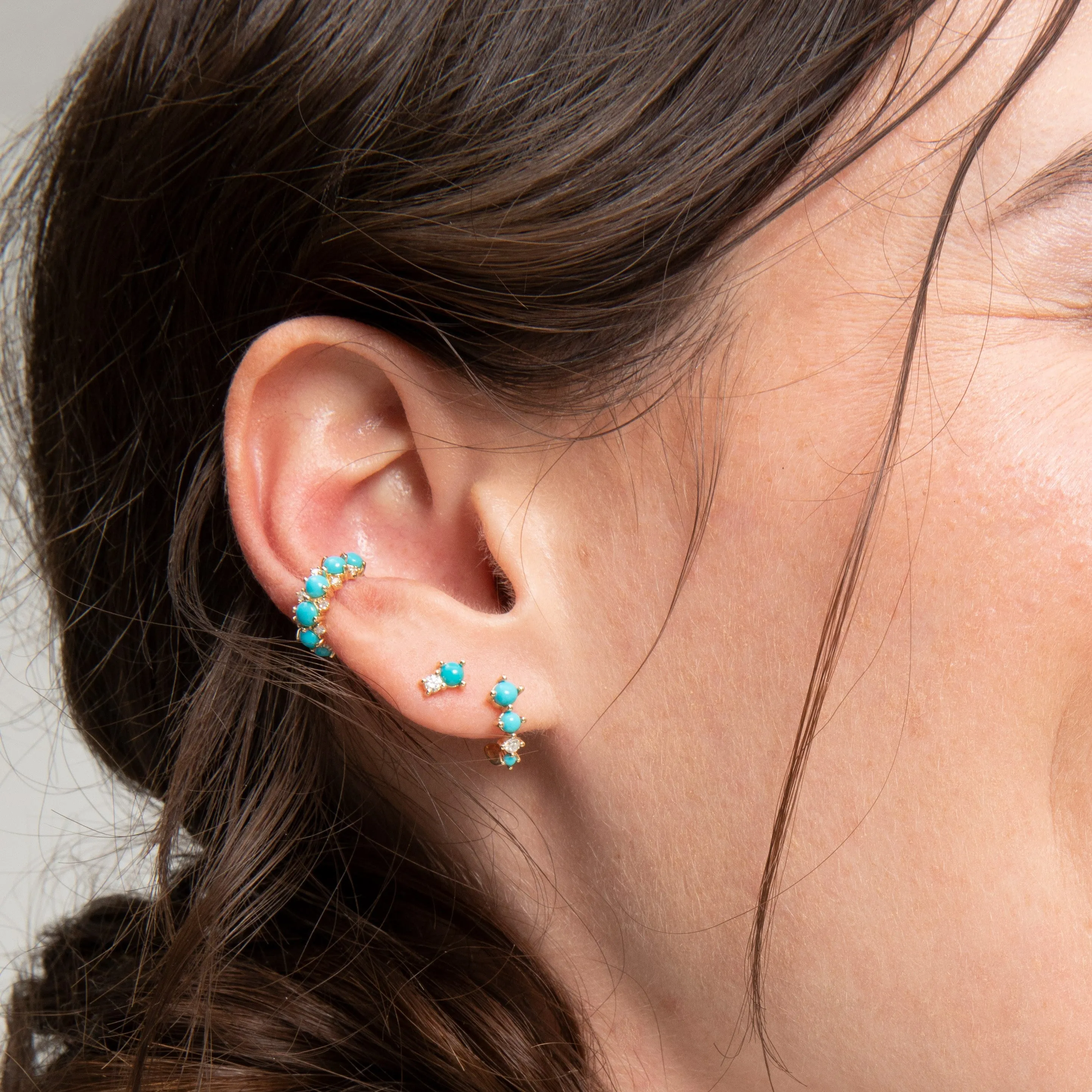 Turquoise + Diamond Ear Cuff sold by Adina Reyter product image thumbnail 2