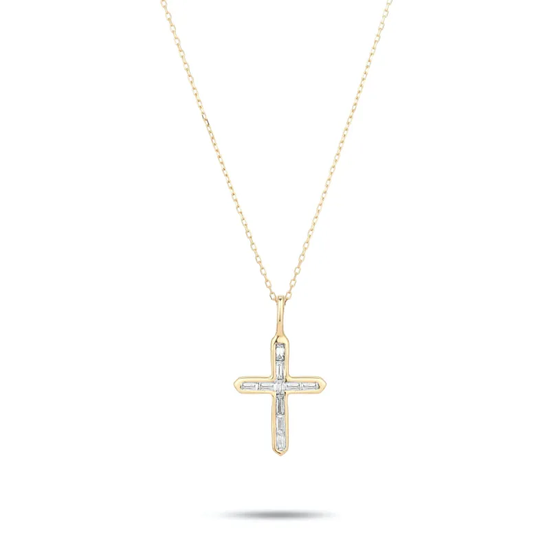 Baguette Cross Necklace made by Adina Reyter