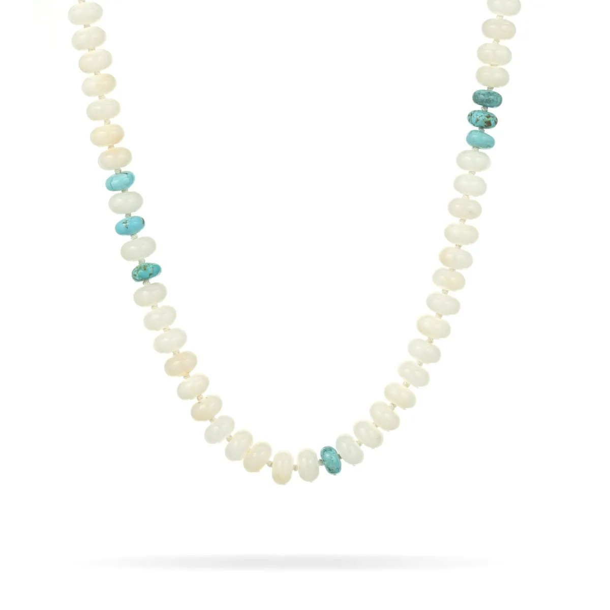Ivory Jade and Turquoise Gemstone Necklace sold by Adina Reyter product image thumbnail 3