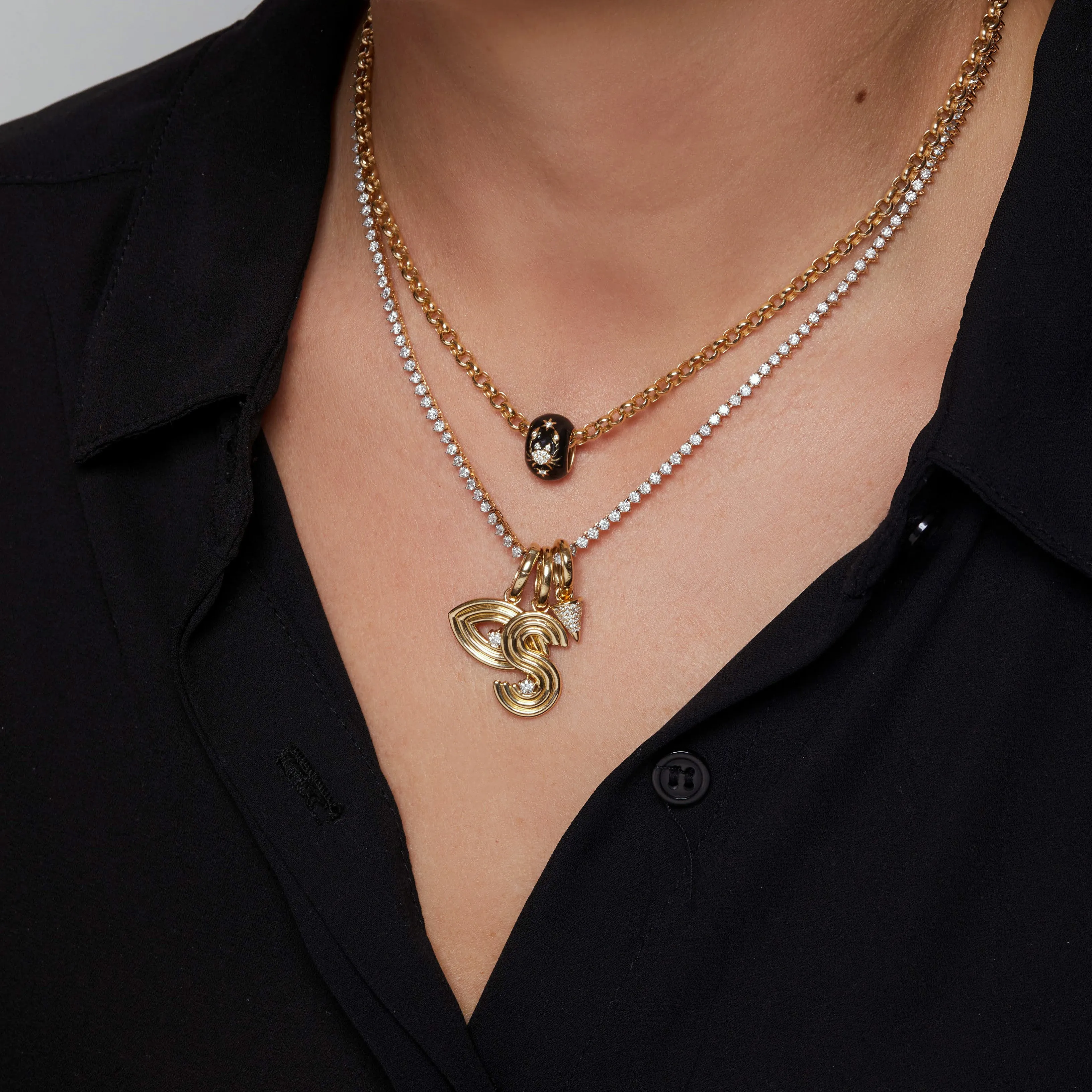 Groovy Diamond Evil Eye Hinged Charm sold by Adina Reyter product image thumbnail 3