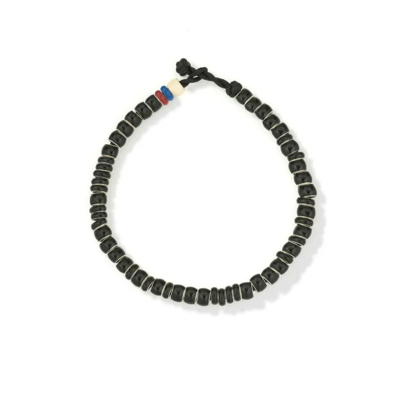 Bead Party Men's Black Enamel Bracelet sold by Adina Reyter