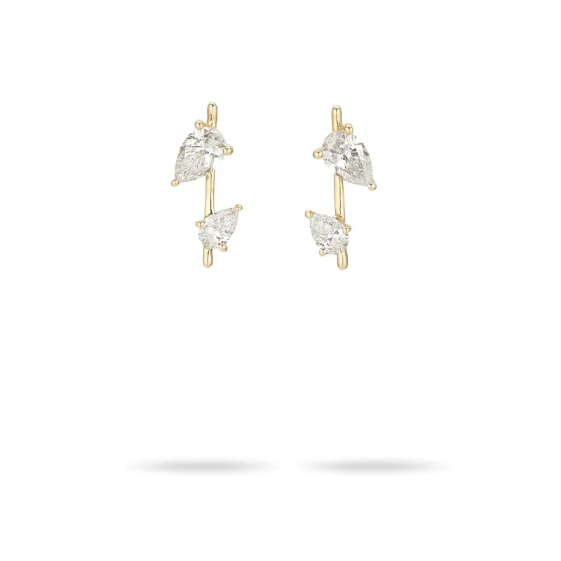 Pear Diamond Stick Posts -  Lab Grown sold by Adina Reyter