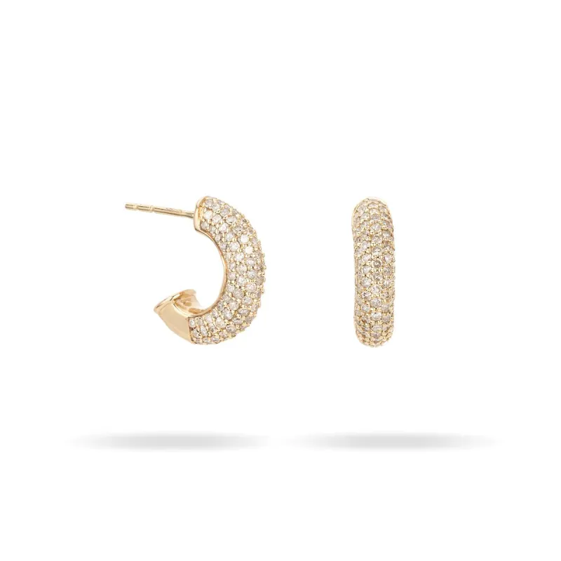 Pavé Chunky Tube J Hoops sold by Adina Reyter