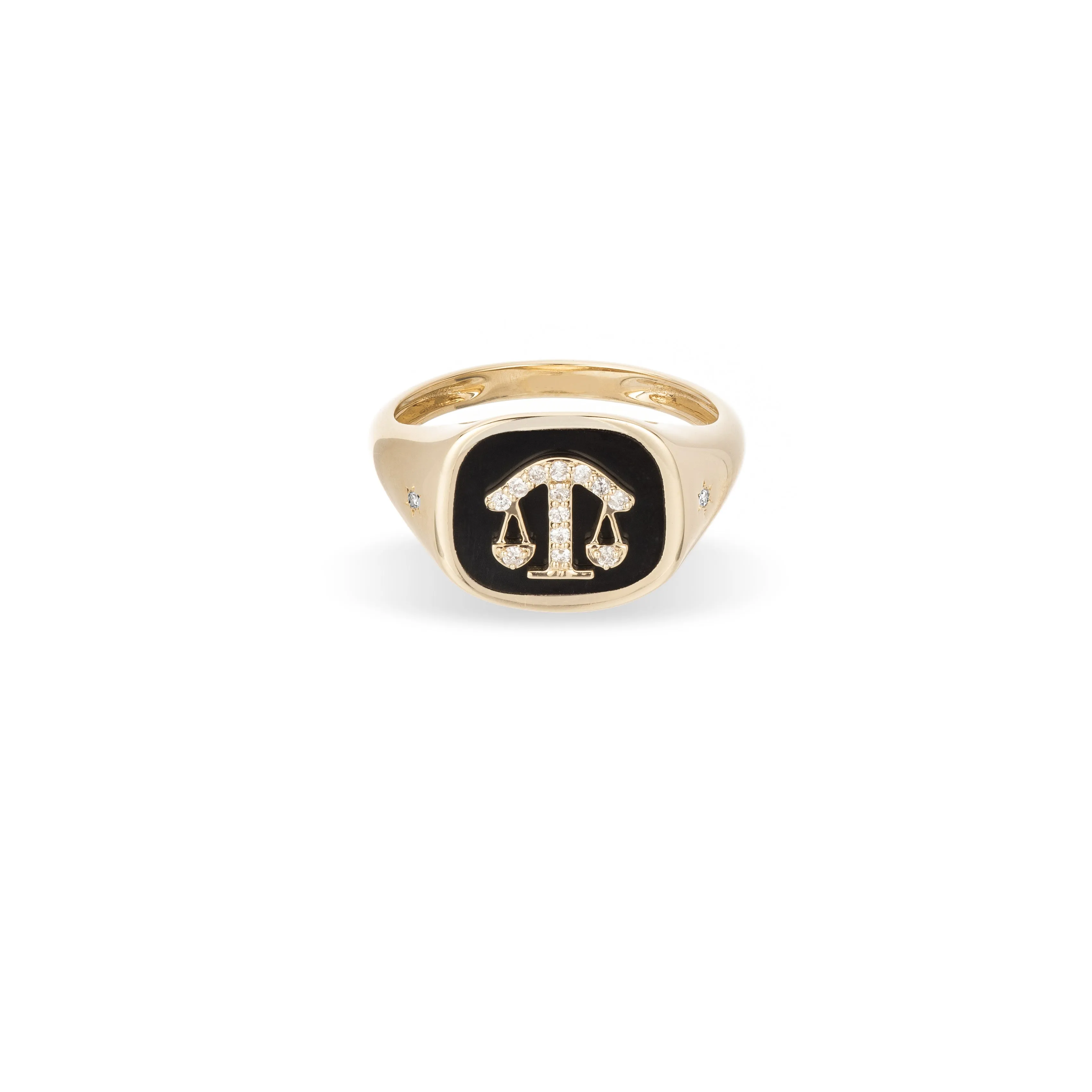 Zodiac Ceramic + Diamond Libra Signet Ring sold by Adina Reyter