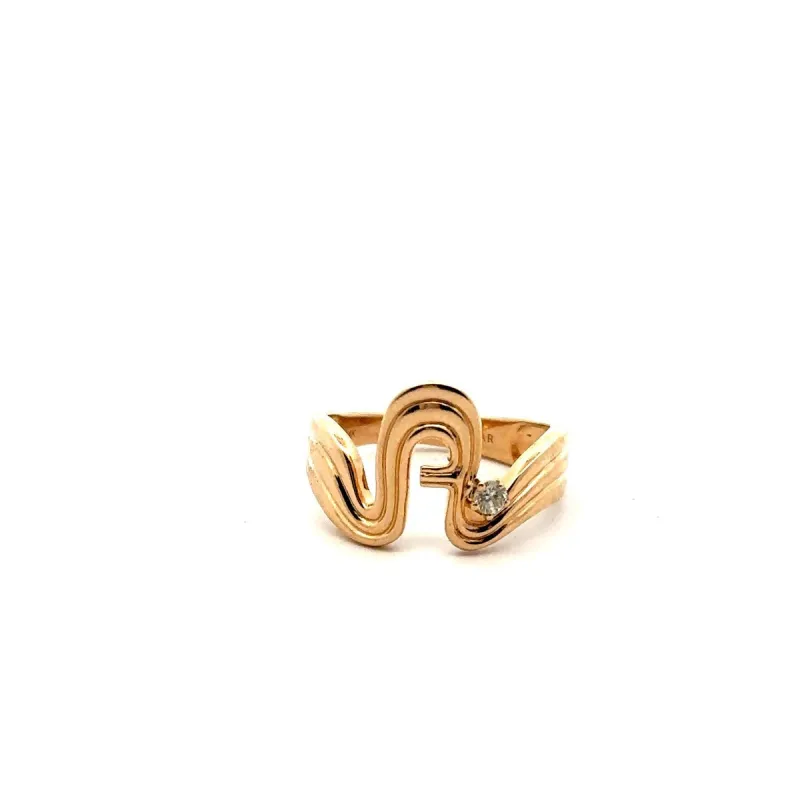 One of a Kind Groovy Diamond Initial A Ring made by Adina Reyter