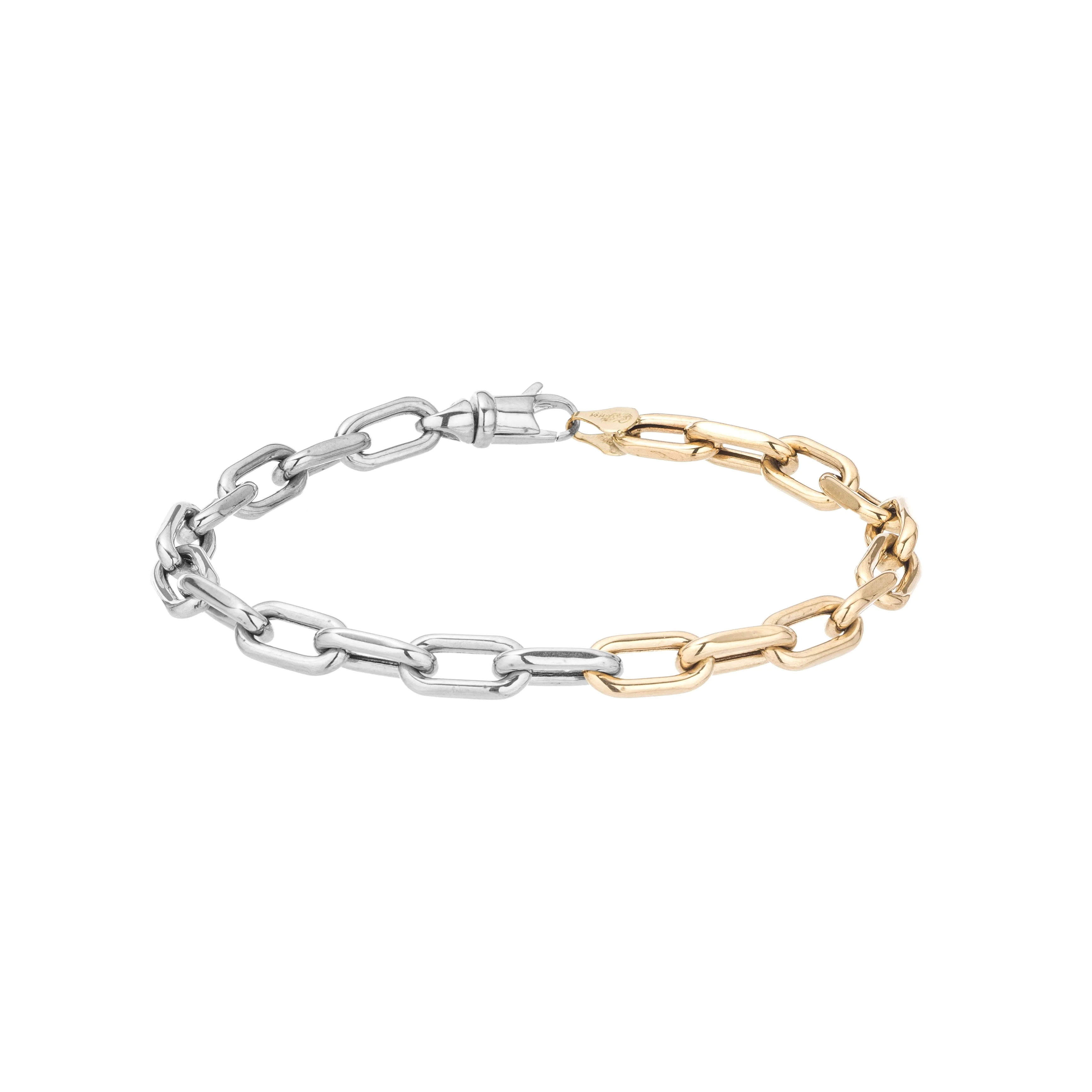 5.3mm Mixed Metal Italian Chain Link Bracelet sold by Adina Reyter