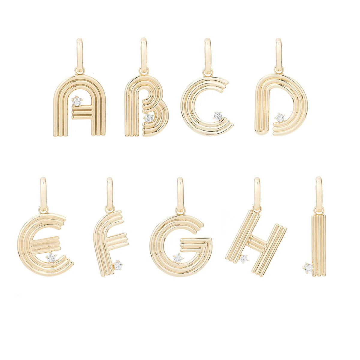 5.3mm Groovy Italian Chain Initial Necklace sold by Adina Reyter product image thumbnail 2