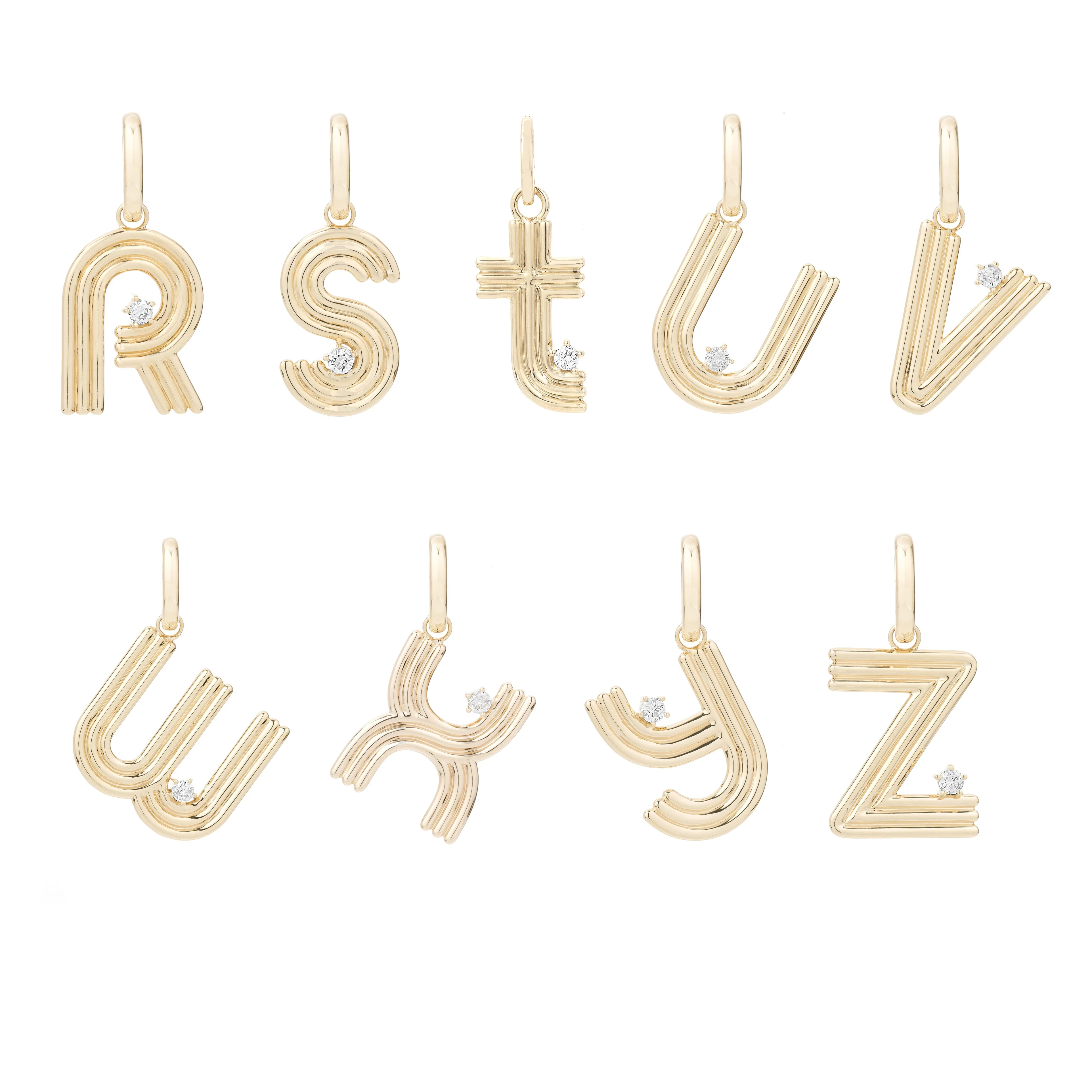 5.3mm Groovy Italian Chain Initial Necklace sold by Adina Reyter product image thumbnail 4