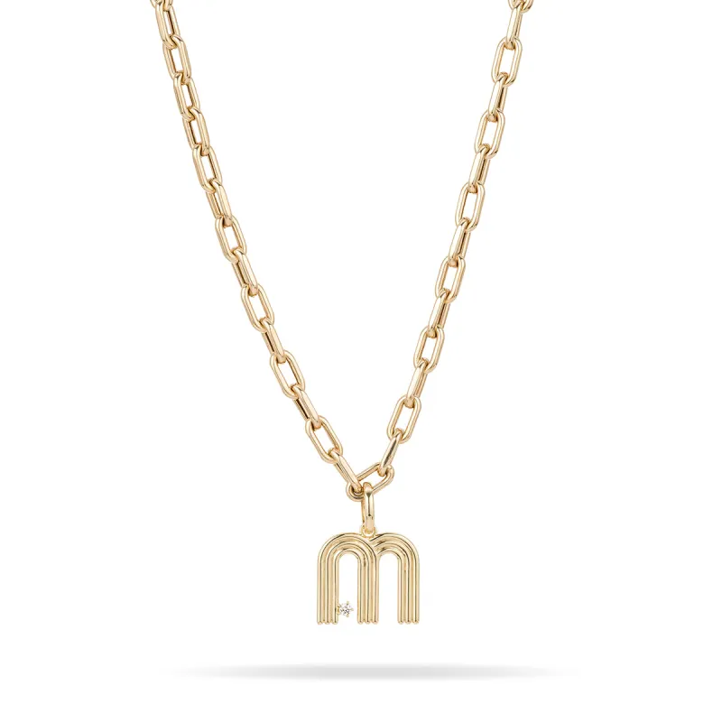 5.3mm Groovy Italian Chain Initial Necklace sold by Adina Reyter