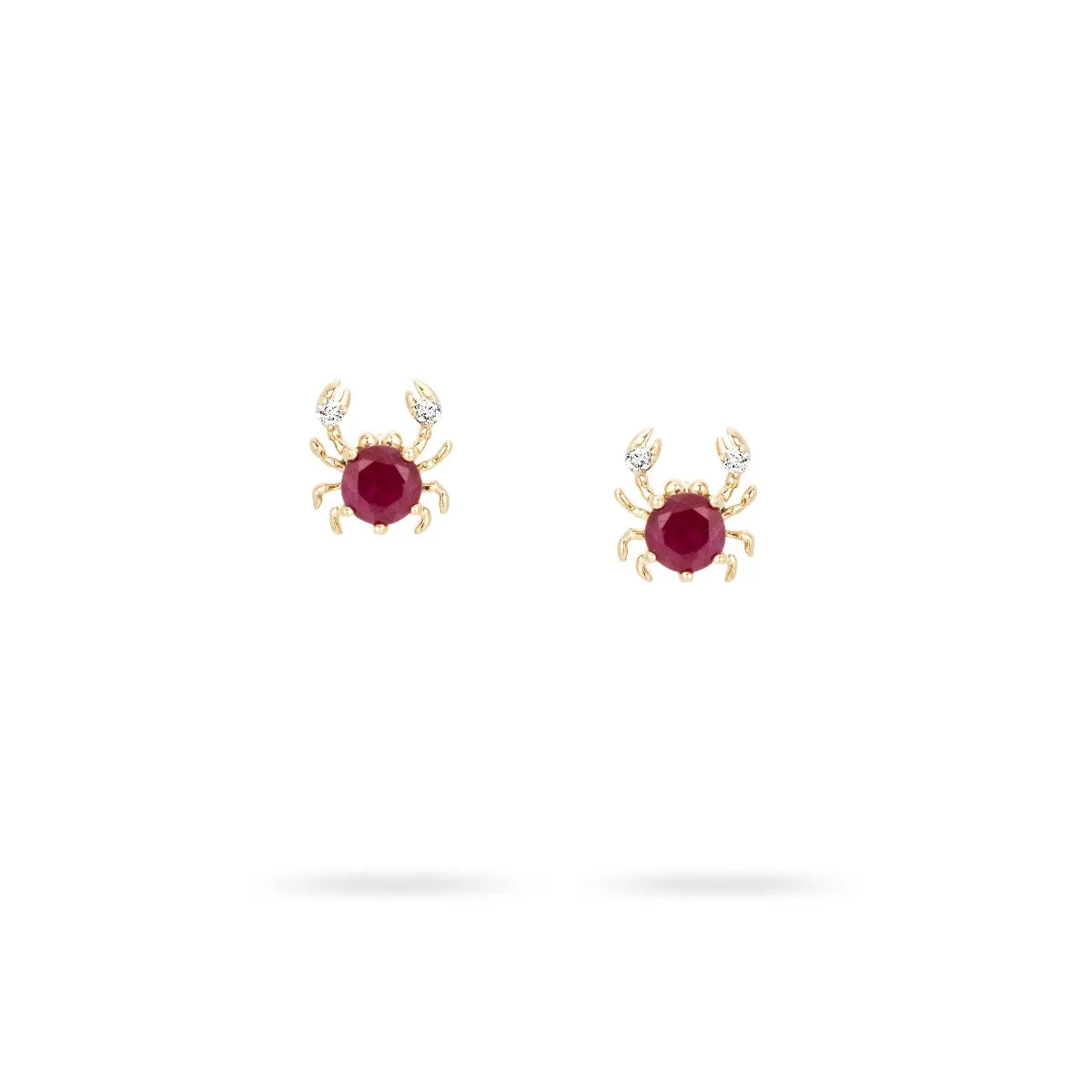 Tiny Ruby + Diamond Crab Posts sold by Adina Reyter