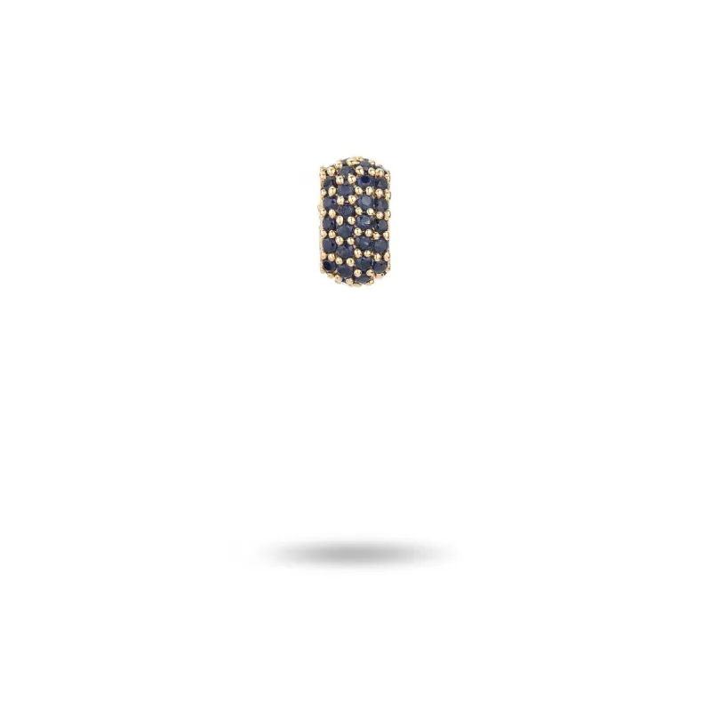 Wide Pavé Blue Sapphire Mini Bead sold by Adina Reyter